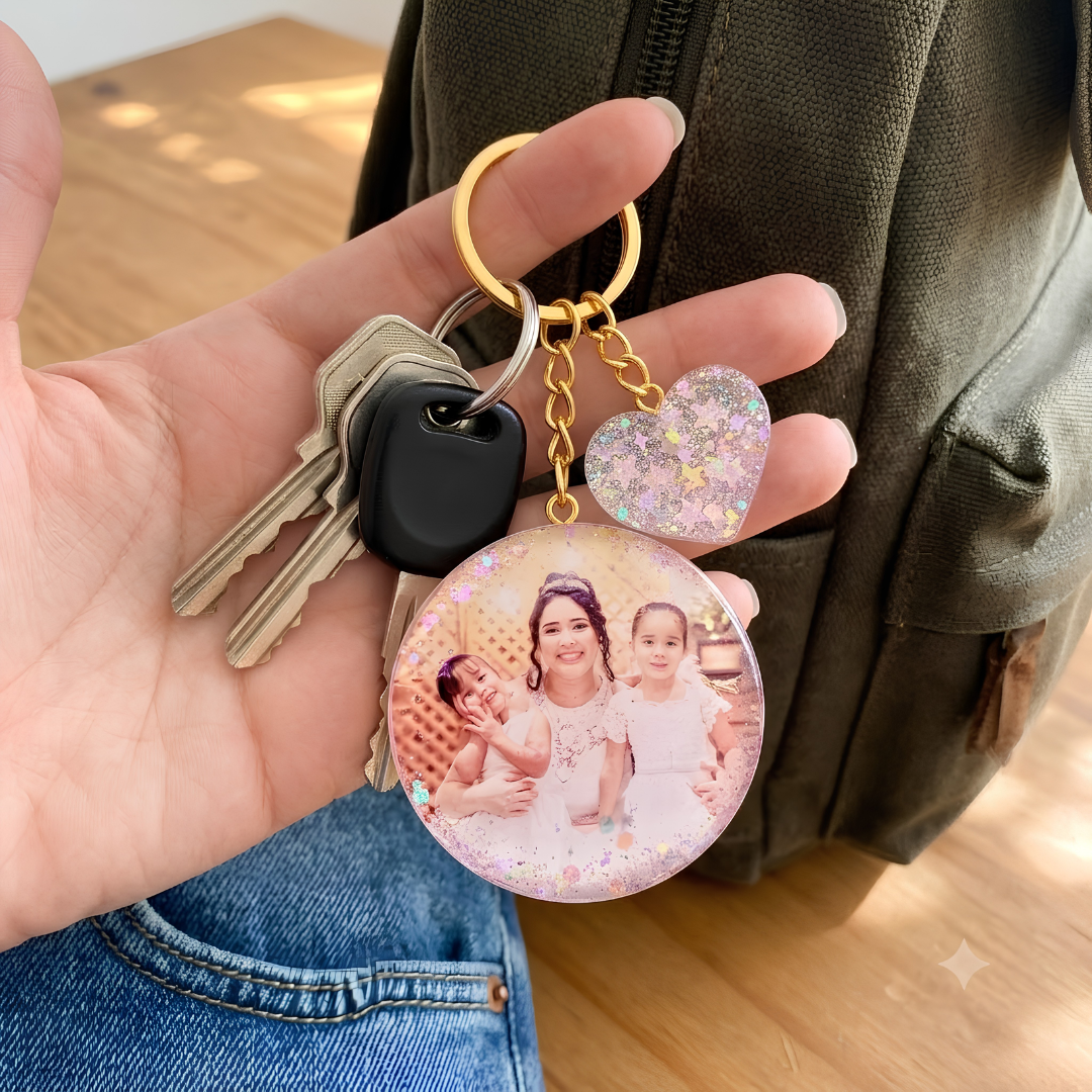 Personalized Family Photo Resin Keychain
