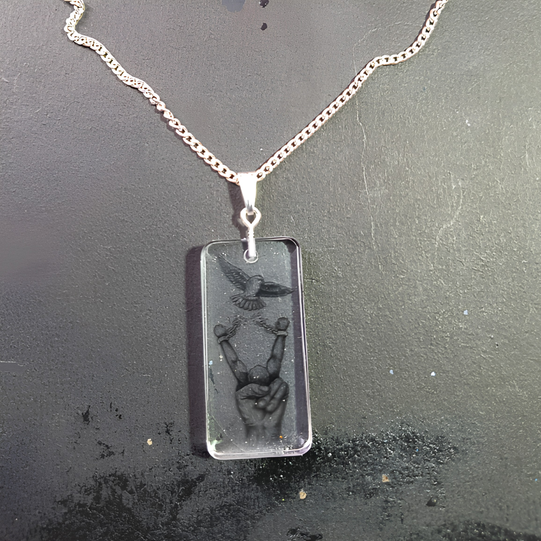 Symbolic Dove & Hand Pendant Necklace for Men