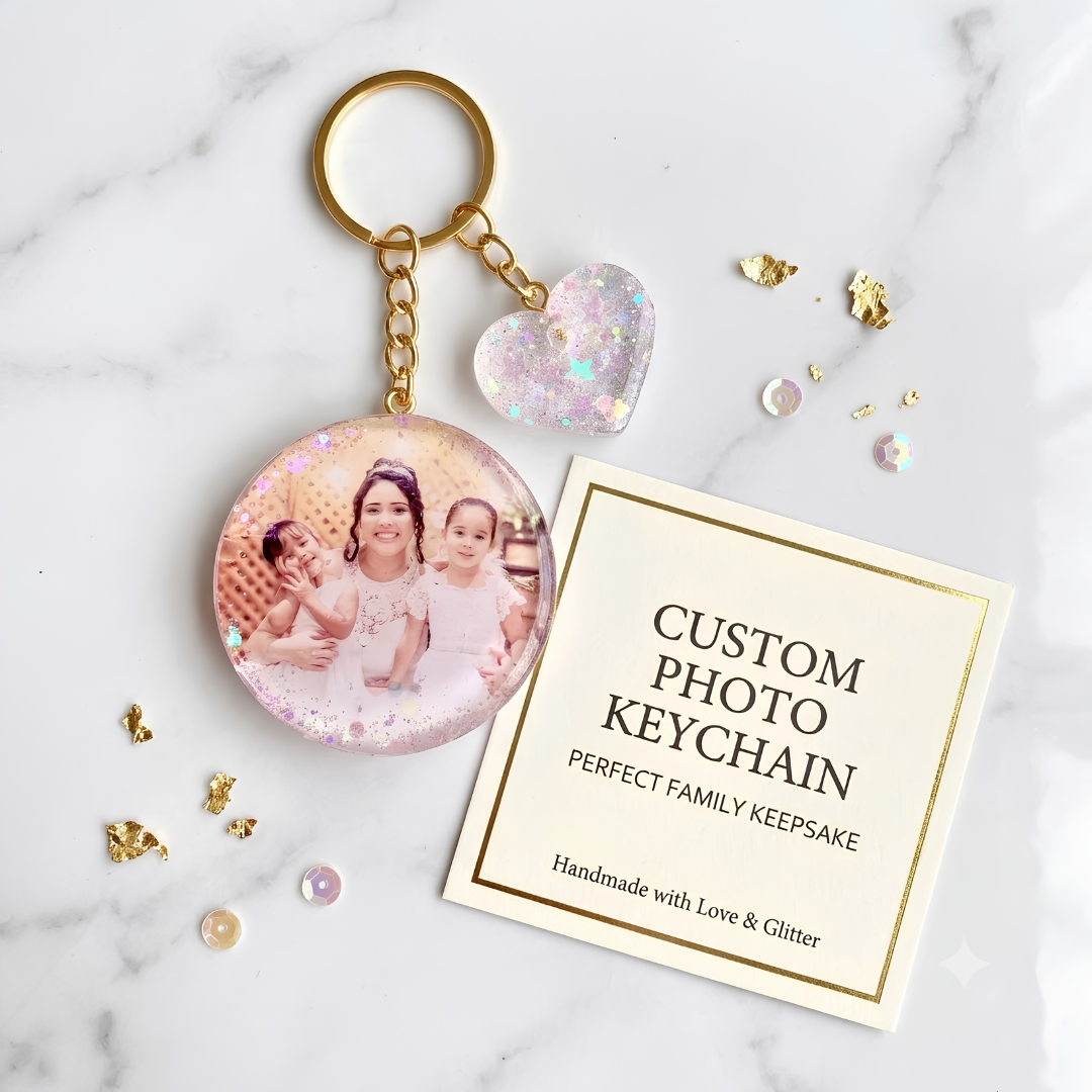 Personalized Family Photo Resin Keychain