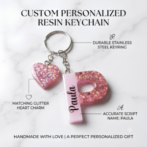 Custom Personalized Resin Letter Keychain with Name