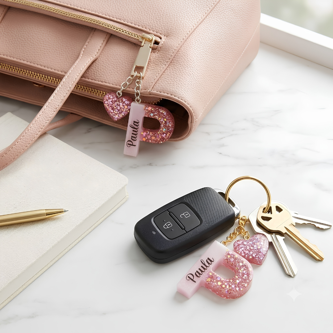 Custom Personalized Resin Letter Keychain with Name