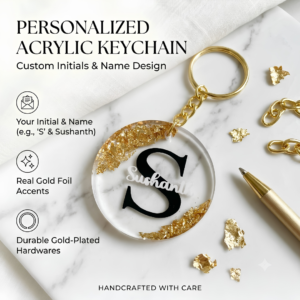 Personalized Acrylic Initial Keychain with Name