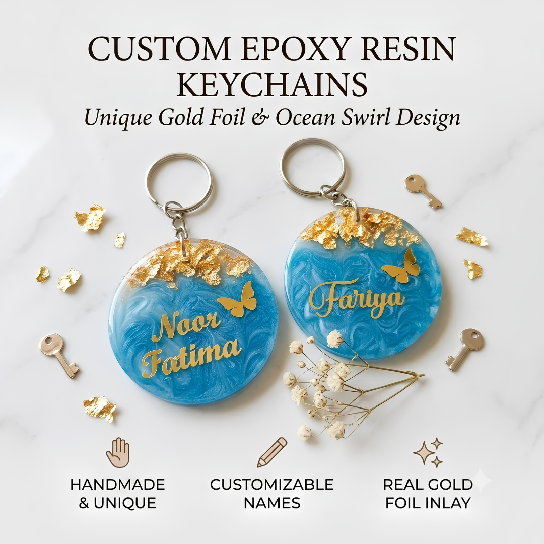Custom Epoxy Resin Name Keychain