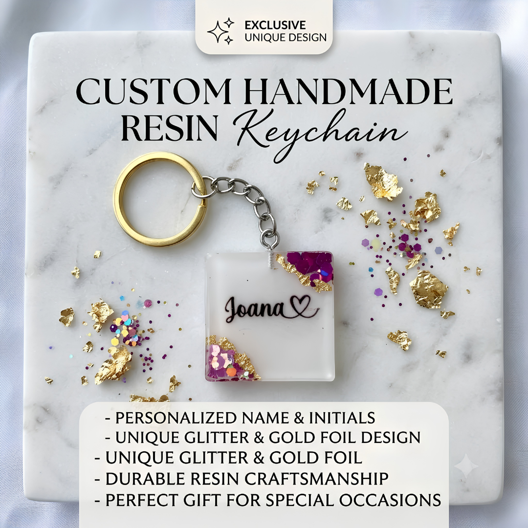 Custom Handmade Resin Name Keychain