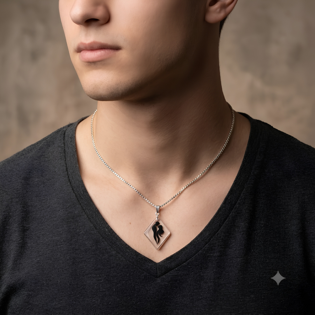 Couple Silhouette Pendant Necklace for Men and Woman
