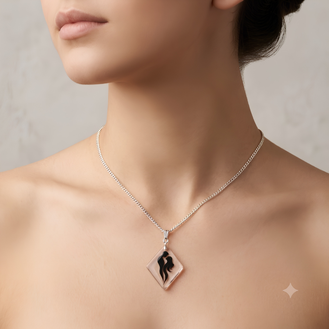 Couple Silhouette Pendant Necklace for Men and Woman