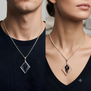 Couple Silhouette Pendant Necklace for Men and Woman